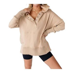 Bucketlist Tan Sweatshirt Womens Large